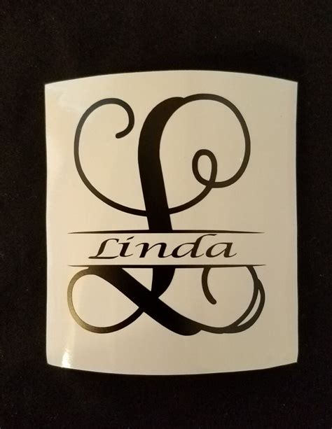 Split Vine Letter Custom Vinyl Monogram Decal Yeti Tumbler Etsy