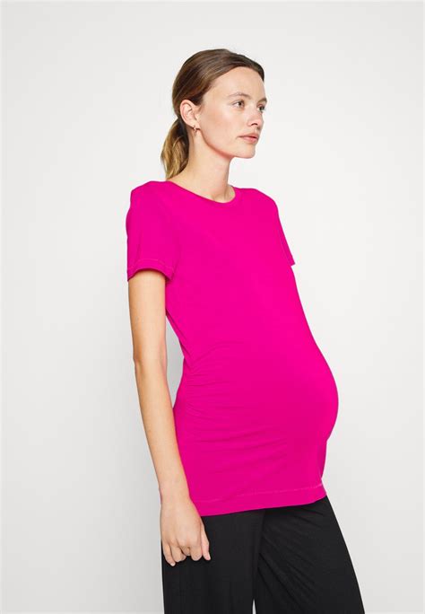 Gap Maternity Vintage Crew T Shirt Print Standout Pink Neonpink