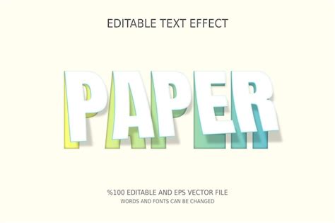 Efeito De Texto Em Papel Edit Vel Vetor Premium