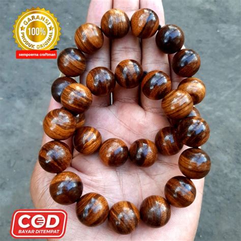 KAYU Zebra Agarwood Bracelet Sink Original Kalimantan Super 16mm 100