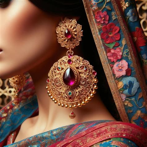 Premium Photo Indian Gold Jewellery On A Beautiful Background