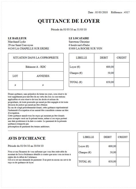 Photo Modele Une Quittance De Loyer Domainedenesvres