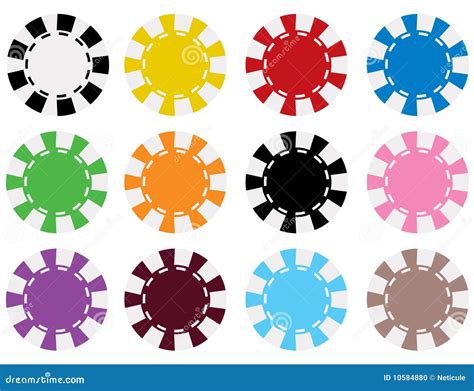 Vector Poker Chips In 12 Colors Stock Photo - Image: 10584880