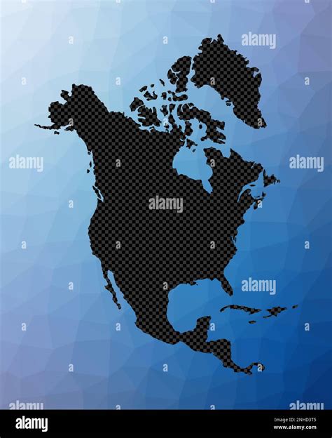 North America Geometric Map Stencil Shape Of North America In Low Poly