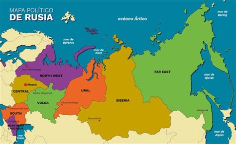 Mapa Pol Tico Da R Ssia Vetor Premium