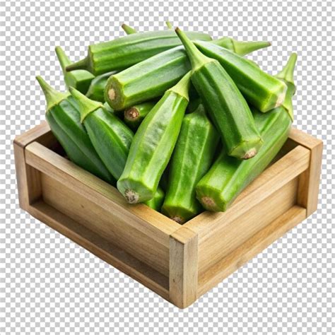 Premium Psd Wooden Box Okra Transplant Background