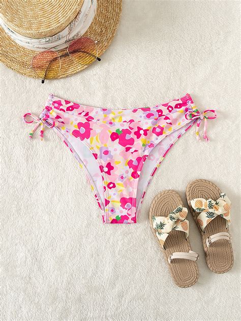 Bas De Bikini Imprim Floral Al Atoire Cordon Mode En Ligne