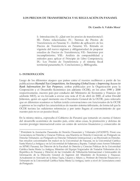 PDF LOS PRECIOS DE TRANSFERENCIA Y SU REGULACIÓN EN PANAMÁ 2020 3