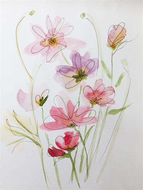 Wildflowers Watercolorpainting Watercolor Flower Art Flower Art