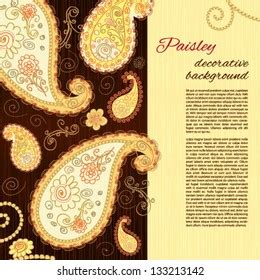 Handdrawn Paisley Border Design Template Doodle Stock Vector (Royalty Free) 133213142 | Shutterstock