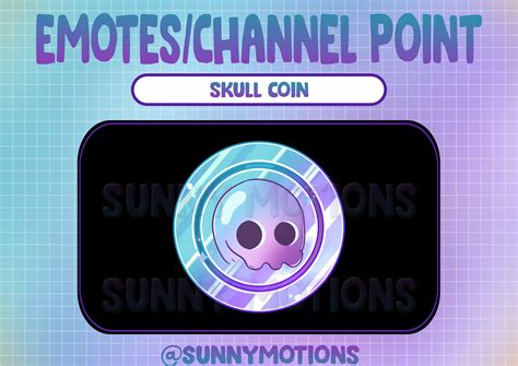 Iridescent Skull Coin Twitch Emotes Cool Channel Points Etsy