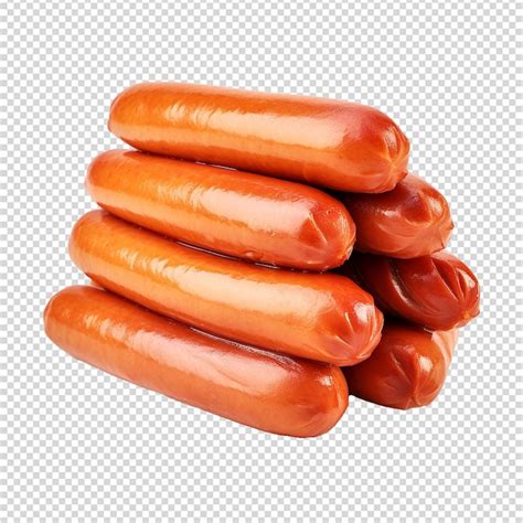 Fresh Sausages Isolated On Transparent Background Png Premium AI