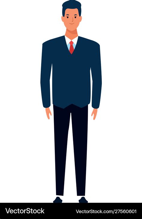 Cartoon Man Wearing Suit And Tie Royalty Free Vector Image