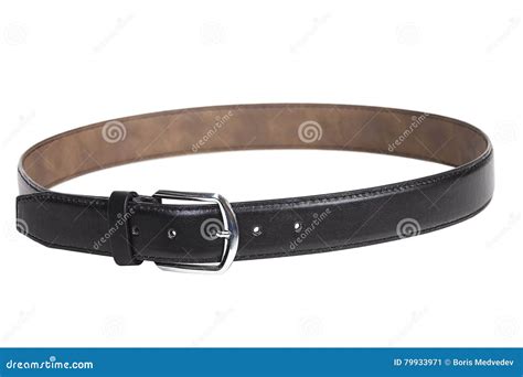 Men S Leather Belt Isolated On White Background Stock Image Image Of