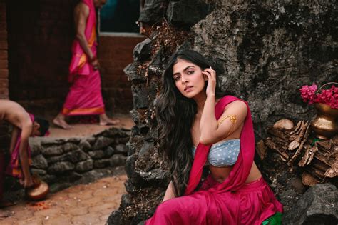 Actress Malavika Mohanan Hot Sexy Navel And Cleavage Show In Apsara Dress Photoshoot Stills