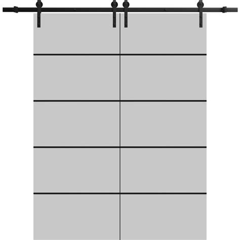 Sturdy Double Barn Door X Inches With Planum Grey Matte