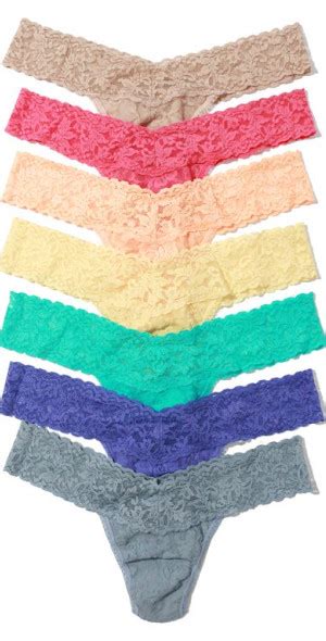 Hanky Panky Assorted 7 Pack Lace Low Rise Thongs In Chai Pink Multi At Nordstrom