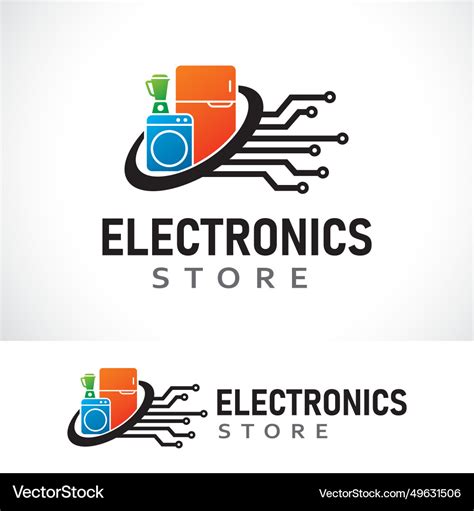 Electronics store logo design template Royalty Free Vector