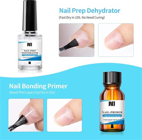 2x15ml Nail Primer And Dehydrate Set For Fast Dry Bonding Uv Gel Base Acid Free Nail Prep For