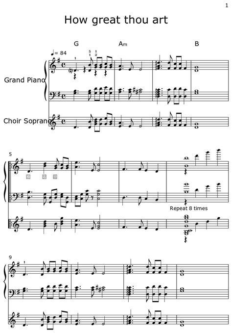 How Great Thou Art Sheet Music For Piano Choir Tenor