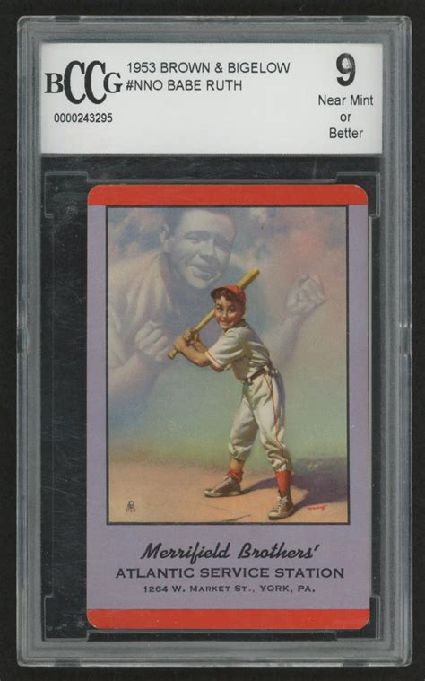 1953 Brown And Bigelow 5 Babe Ruth BCCG 9 Pristine Auction