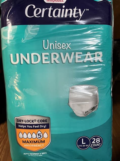 Walgreens Certainty Unisex Underwear Maximum Absorbency Large Incontinence 28 Ct Ebay