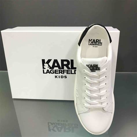 Karl Lagerfeld Sneaker Blanca Letras Relieve Dados Moda Infantil