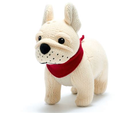 Knitted French Bulldog Soft Toy Ideal Kids T Cuddly Dog