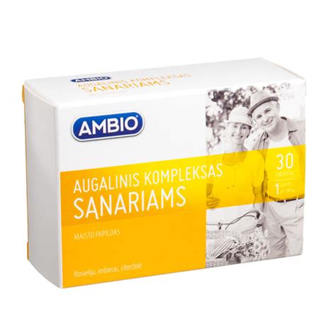 Ambio Augalinis Kompleksas SĄnariams 30 Tablečių Gintarinė Vaistinė