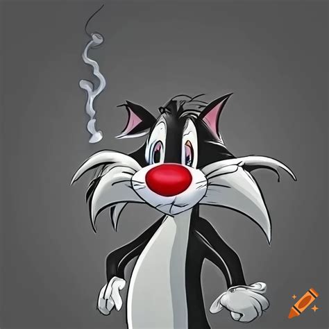 Sylvester Cartoon Character Smoking A Cigarette On Craiyon