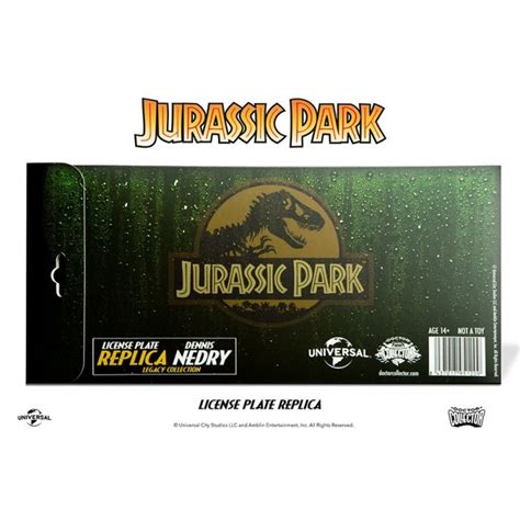 Jurassic Park License Plate Nerdup Collectibles