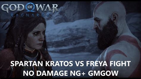 Spartan Kratos Vs Freya Fight No Damage Only Spear In NG God Of War