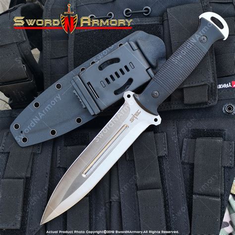 12" Tactical Combat Knife 8CR13MOV Steel Fixed Blade G10 Handle Kydex ...