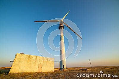 Old Abandoned Wind Turbines In The Desert Landscape Stock Image