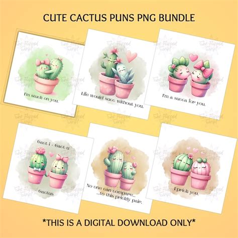 Cactus Pun Card Etsy