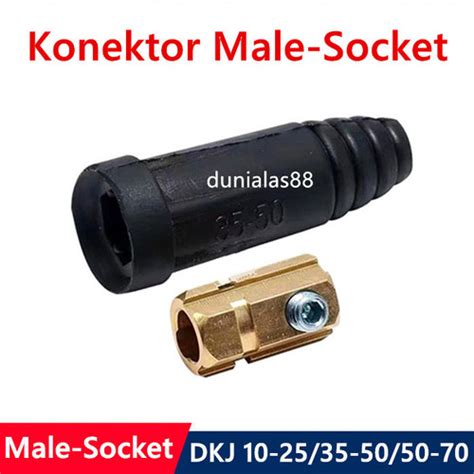 Jual Kabel Konektor Cable Connector Las Male Socket DKJ 10-25 35-50 50 ...