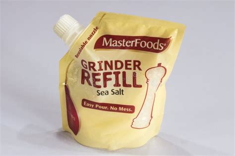 Sea salt grinder refill editorial image. Image of additive - 169143860