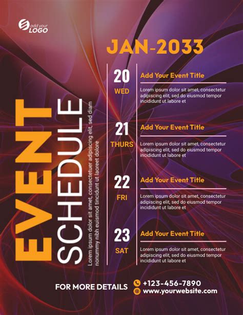 Event Schedule Flyer Template Postermywall