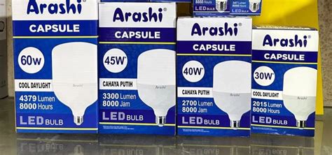 Lampu Arashi Capsule Led Watt Bohlam Led Hemat Energi