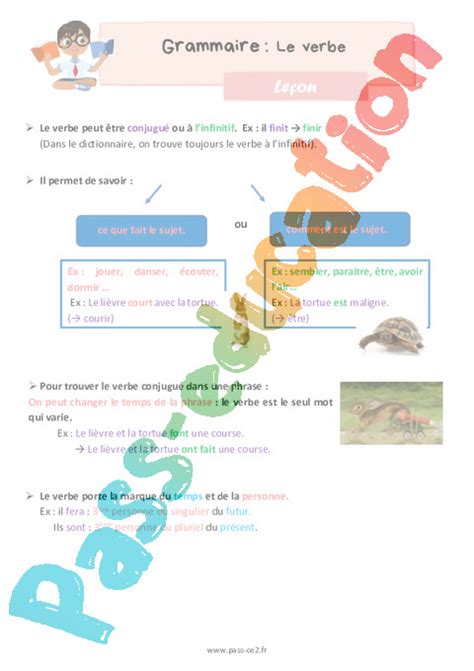 Le On Trace Crite Cours Verbe Et Son Infinitif Cycle Pdf