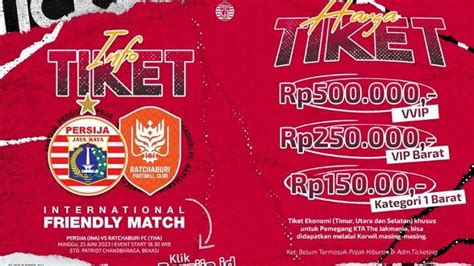 Tiket Pertandingan Persija Jakarta Vs Ratchaburi Fc Sudah Bisa Dipesan