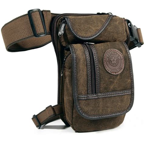 Mens Canvas Retro Drop Leg Bag Waist Fanny Pack Thigh Hip Bum Belt Military Hiking Motorcycle