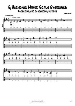 G Harmonic Minor Scale Exercises Ascending And Descending In Rds