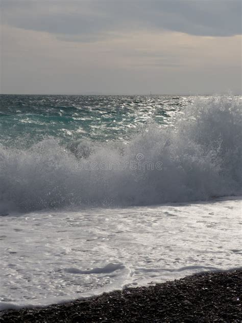 Sea Waves In Mediterranean Sea During Storm Stock Photo Image Of