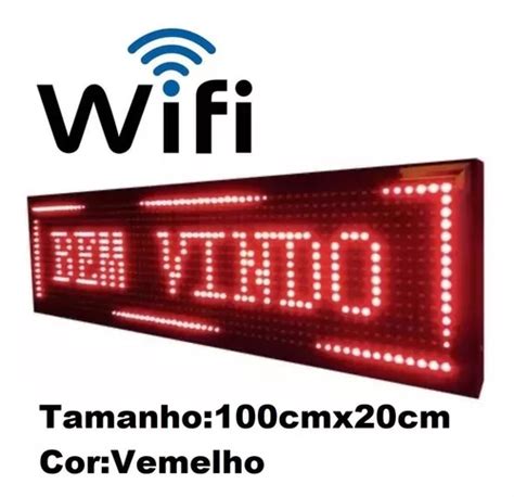 Painel Letreiro Led Digital 100x20cm Interno Wifi Bivolt Frete grátis