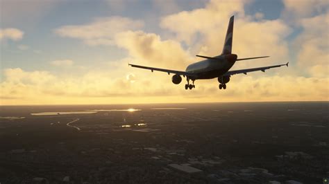 Heathrow Breathtaking Sunset Landing Fenix A V Msfs Youtube