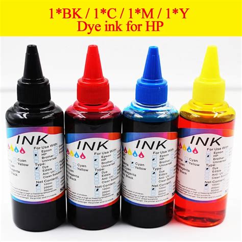 4colorset 100ml Bkcmy Dye Ink For Hp Refill Kit Dye Ink For Hp Printer All Models For Hp