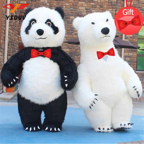 Надувной костюм белого медведя панды для косплея | AliExpress