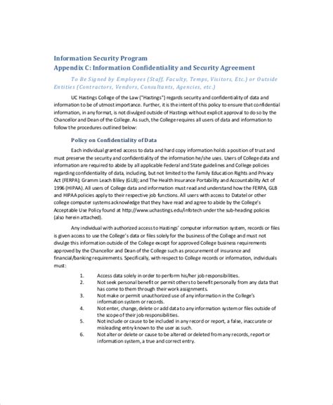 FREE 10 Sample HR Confidentiality Agreement Templates In PDF MS Word