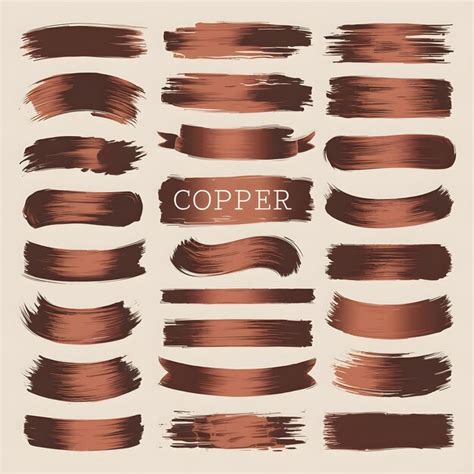 Premium Vector Copper Penny Color Abstract Ink Brush Strokes Banner